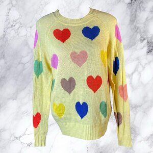 Wildfox White Label Rainbow Hearts Sweater